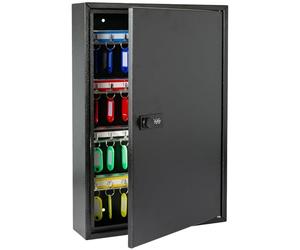 HMF 13664-02 Armoire à clés avec Code chiffré, Grande boîte à clés | 64 Crochets | 45 x 30 x 8 cm | Noir