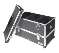 HMF 14660-02 Mallette à outils en aluminium vide, 2 étages, 44 x 32,5 x 24 cm, noir