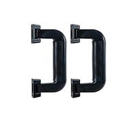 HMF 14971-02 Poignée de valise, de transport, en plastique, 2 pièces, 16,5 x 7,5 cm, noire