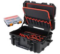 HMF 15603-02 Mallette à outils vide pour l'extérieur, grande boîte à outils | 46,5 x 36 x 20,5 cm