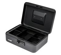 HMF 20017-02 Caisse à monnaie verrouillable en métal avec serrure à combinaison | 25 x 18 x 8,5 cm | Noir