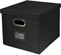 HMF 250473-02 Boîte de rangement pour dossiers suspendus adaptée au Kallax, format A4, noir