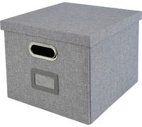 HMF 250473-12 Boîte de rangement pour dossiers suspendus compatible avec Kallax, format A4, Gris