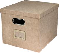 HMF 250473-27 Boîte de rangement pour dossiers suspendus compatible avec Kallax, DIN A4, Beige