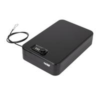 HMF 316-02 Boîte de sécurité avec serrure à combinaison, coffre-fort portable, câble de sécurité | 29 x 19 x 6,5 cm | Noir