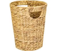 HMF 37250 Corbeille à papier, poubelle de bureau tressée en jacinthe d'eau, ronde, 25 cm de diamètre, 30 cm de hauteur