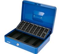 HMF 4215-05 Caissette à monnaie verrouillable avec plateau pour compter les pièces, 30,5 x 24 x 8,5 cm, bleu