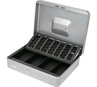 HMF 4215-09 Caisse à monnaie verrouillable avec plateau pour compter les pièces, 30,5 x 24 x 8,5 cm, argenté