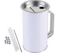 HMF 45000-07 Boîte à dons avec poignée, tirelire, boîte de collecte, 14,5 x 8 cm, gris clair