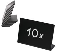 HMF 46424 Présentoir de table Tableau à craies Support en L, lot de 10, noir, 10 x 7,5 cm