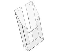 HMF 46841 Porte-brochures mural en acrylique Transparent Format A6 portrait 11 x 20 x 3,5 cm