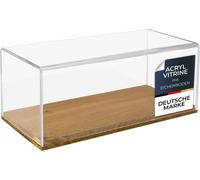 HMF 46874 Vitrine acrylique avec socle en bois pour modèles réduits, 34 x 16 x 14 cm