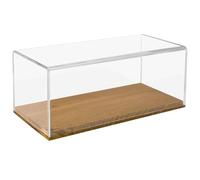 HMF 46874 Vitrine en Acrylique avec Socle en Bois pour modèles de Voitures Miniatures Transparent 34 x 16 x 14 cm
