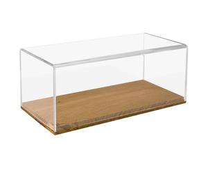 HMF 46874 Vitrine en Acrylique avec Socle en Bois pour modèles de Voitures Miniatures Transparent 34 x 16 x 14 cm