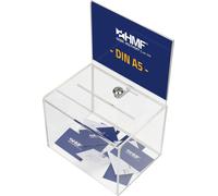 HMF 46913 Boîte à dons en acrylique Din A5 Insertion de feuilles, 16 x 16 x 21,5 cm
