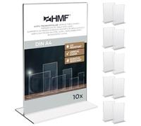 HMF 46922 Présentoir de Table Acrylique Double D'annonce | 10 Pièces | DIN A4 Format Portrait | Transparent
