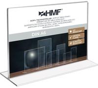 HMF 46923 Présentoir de table Din A6 acrylique, support pour cartes de menu, format horizontal, 15,3 x 11,2 x 6,7 cm