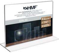 HMF 46924 Présentoir de table Din A5 acrylique, support pour cartes de menu, format horizontal, 21,4 x 15,8 x 7,5 cm