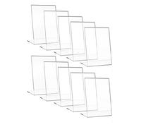 HMF 46930 Présentoir de Table Acrylique incliné | 10 Pièces | DIN A6 Format Portrait | Transparent