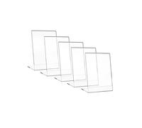 HMF 46930 Présentoir de Table Acrylique incliné | 5 Pièces | DIN A6 Format Portrait | Transparent