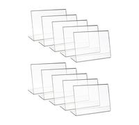 HMF 46931 Présentoir de Table Acrylique incliné | 10 Pièces | DIN A6 Format Paysage | Transparent