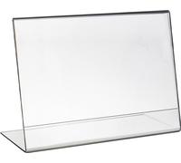 HMF 46931 Présentoir de table Support en L Din A6 acrylique, support pour cartes de menu, format horizontal, 15 x 11 x 8,3 cm