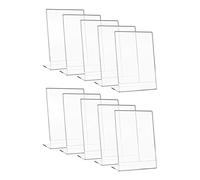 HMF 46932 Présentoir de Table Acrylique incliné | 10 Pièces | DIN A5 Format Portrait | Transparent