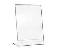 HMF 46934 Présentoir de table Support en L Din A4 acrylique, support pour cartes de menu, format vertical 21,5 x 28,5 x 9,5 cm