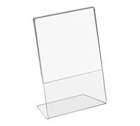 HMF 46952 Présentoir de table Support en L DIN A6 acrylique, support pour cartes de menu, format vertical et horizontal, 10,5 x 15 x 5 cm