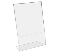 HMF 46954 Présentoir de table Support en L DIN A4 acrylique, support pour cartes de menu, format vertical et horizontal, 21 x 30,5 x 8,5 cm
