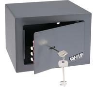 HMF 49216-11 Coffre-fort de meubles serrure à double panneton coffre-fort petit avec clé, 23 x 17 x 17 cm, anthracite