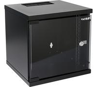 HMF 63406-02 Armoire réseau, armoire serveur 10 pouces, 6 UH, 300 mm de profondeur, entièrement montée, porte vitrée, noire
