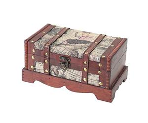 HMF 6408-123 Coffre au Trésor en Bois | 23 x 13 x 11 cm | Petit | Amérique