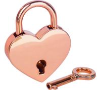 HMF 6493-39MM-23 Mini cadenas décoratif avec clé en forme de cœur, 3,9 x 3 x 0,7 cm, or