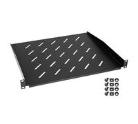 HMF 65499 Étagère pour Armoire Serveur | 19 Pouces | 1 U | Profondeur d'encastrement 400 mm | Noir