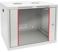 HMF 66409-07 Armoire serveur 19 pouces, 9 UH, 55 x 45 x 46 cm, entièrement montée, gris clair