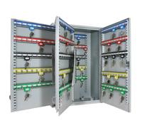 HMF Armoire à clés Grande capacité en Acier, Boite a Clef Murale verrouillable pour Bureau, Administration ou Parc Automobile | 300 Crochets à clés | 55 x 38 x 20,5 cm | Gris Clair