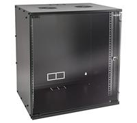 HMF Baie de Brassage 19 Pouces, Armoire réseau 12U avec Porte vitrée, Profondeur 400 mm, Coffret Mural pour Serveur, réseau et Informatique | Noir