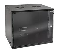 HMF Baie de Brassage 19 Pouces, Armoire réseau 9U avec Porte vitrée, Profondeur 400 mm, Coffret Mural pour Serveur, réseau et Informatique | Noir
