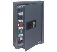 HMF Boîte à clés sécurisée avec code numérique, Coffre à clés avec serrure électronique | 108 crochets | 66,5 x 43 x 13 cm | Anthracite