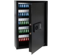 HMF Boîte à clés sécurisée avec code numérique, Coffre à clés avec serrure électronique | 108 crochets | 66,5 x 43 x 13 cm | Noir