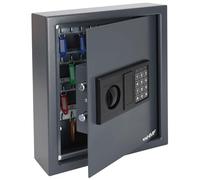 HMF Boîte à clés sécurisée avec code numérique, Coffre à clés avec serrure électronique | 48 crochets | 36 x 30 x 10 cm | Anthracite