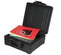 HMF Boîte à documents ignifuge DIN A4 - Caisse à monnaie étanche verrouillable - 39 x 40 x 17 cm - Noir