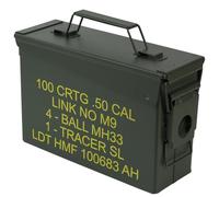 HMF Boite a munitions US, Cantine metallique | 27,5 x 17,5 x 9,5 cm | verte