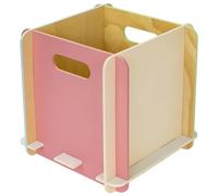 HMF Boîte de rangement en bois à assembler, cube de rangement avec poignées pour salle de bain, chambre d'enfant et salon, 25 x 25 x 25 cm, multicolore