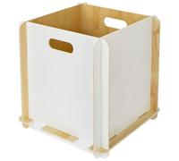 HMF Boîte de rangement en bois à emboîter | Convient pour Kallax | 32 x 32 x 32 cm | Blanc