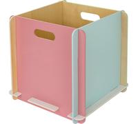HMF boîte de rangement en bois, boîte d'étagère adaptée au Kallax, 32x32x32 cm, Multicolore