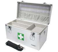 HMF Boite pharmacie vide, boite medicaments rangement alu | 40 x 22,5 x 20,5 cm