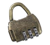 HMF Cadenas à combinaison vintage | 3 Chiffres | 4,3 x 3,5 x 1,2 cm | Or