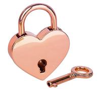 HMF Cadenas décoratif Mini avec clé en forme de cœur | 3,9 x 3 x 0,7 cm | Or rose